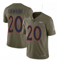 Men Nike Denver Broncos 20 Brian Dawkins Limited Olive 2017 Salute to Service NFL Jersey