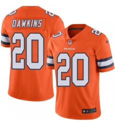 Men Nike Denver Broncos 20 Brian Dawkins Limited Orange Rush Vapor Untouchable NFL Jersey
