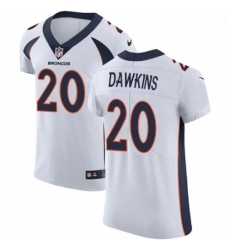 Men Nike Denver Broncos 20 Brian Dawkins White Vapor Untouchable Elite Player NFL Jersey