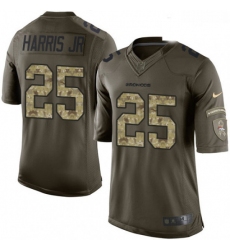 Men Nike Denver Broncos 25 Chris Harris Jr Elite Green Salute to Service NFL Jersey