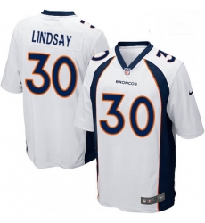 Men Nike Denver Broncos 30 Phillip Lindsay Game White NFL Jersey
