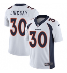 Men Nike Denver Broncos 30 Phillip Lindsay White Vapor Untouchable Limited Player NFL Jersey