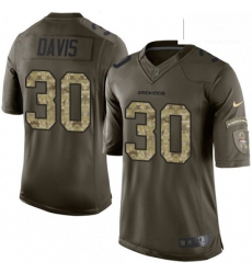 Men Nike Denver Broncos 30 Terrell Davis Elite Green Salute to Service NFL Jersey