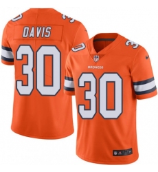 Men Nike Denver Broncos 30 Terrell Davis Limited Orange Rush Vapor Untouchable NFL Jersey
