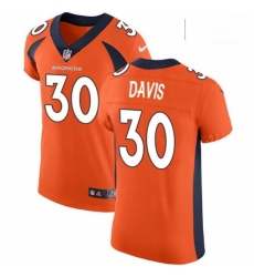 Men Nike Denver Broncos 30 Terrell Davis Orange Team Color Vapor Untouchable Elite Player NFL Jersey