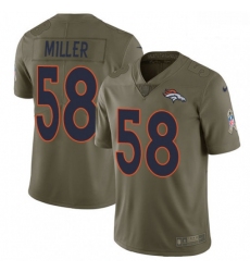 Men Nike Denver Broncos 58 Von Miller Limited Olive 2017 Salute to Service NFL Jersey