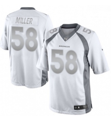 Men Nike Denver Broncos 58 Von Miller Limited White Platinum NFL Jersey