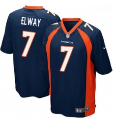Men Nike Denver Broncos 7 John Elway Game Navy Blue Alternate NFL Jersey