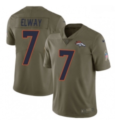 Men Nike Denver Broncos 7 John Elway Limited Olive 2017 Salute to Service NFL Jersey