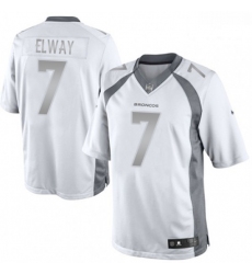 Men Nike Denver Broncos 7 John Elway Limited White Platinum NFL Jersey
