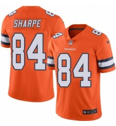 Men Nike Denver Broncos #84 Shannon Sharpe Orange Rush Limited Jersey
