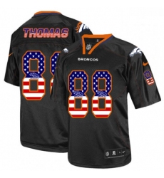 Men Nike Denver Broncos 88 Demaryius Thomas Elite Black USA Flag Fashion NFL Jersey