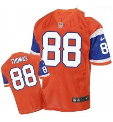Men Nike Denver Broncos 88 Demaryius Thomas Elite Orange Throwback NFL Jersey