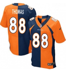 Men Nike Denver Broncos 88 Demaryius Thomas Elite OrangeNavy Split Fashion NFL Jersey