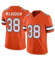 Men Nike Denver Broncos Jaleel McLaughlin #38 Orange Rush Vapor Limited Stitched Jersey
