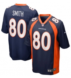 Men Nike Denver Broncos Rod Smith 80 Blue Vapor Limited Jersey