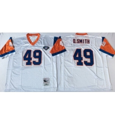 Mitchell And Ness Broncos # 2349 Dennis Smith white Throwback Stitched NFL Jersey