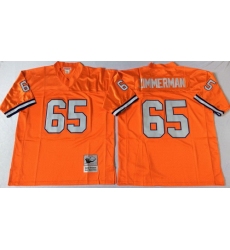 Mitchell And Ness Broncos #65 ZIMMERMAN orange Throwback Stitched NFL Jersey