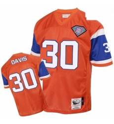 Mitchell And Ness Denver Broncos 30 Terrell Davis Orange Authentic Throwback NFL Jersey