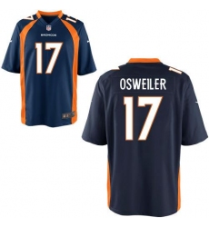 NEW Denver Broncos #17 Brock osweiler Navy Blue Alternate NFL New Elite Jersey