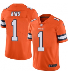 Nike Broncos #1 Marquette King Orange Mens Stitched NFL Limited Rush Jersey