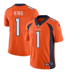 Nike Broncos #1 Marquette King Orange Team Color Mens Stitched NFL Vapor Untouchable Limited Jersey