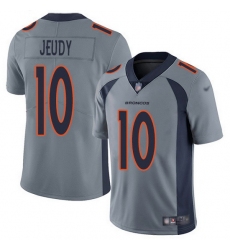 Nike Broncos 10 Jerry Jeudy Gray Men Stitched NFL Limited Inverted Legend Jersey