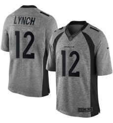 Nike Broncos #12 Paxton Lynch Gray Mens Stitched NFL Limited Gridiron Gray Jersey