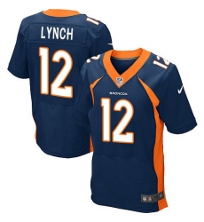 Nike Broncos #12 Paxton Lynch Navy Blue Alternate Mens Stitched NFL New Elite Jersey