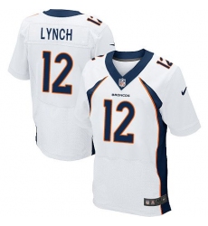 Nike Broncos #12 Paxton Lynch White Mens Stitched NFL New Elite Jersey