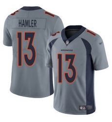 Nike Broncos 13 KJ Hamler Gray Men Stitched NFL Limited Inverted Legend Jersey