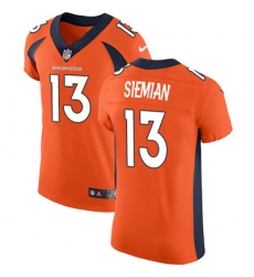 Nike Broncos #13 Trevor Siemian Orange Team Color Mens Stitched NFL Vapor Untouchable Elite Jersey