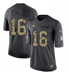 Nike Broncos #16 Bennie Fowler Black Mens Stitched NFL Limited 2016 Salute to Service Jersey