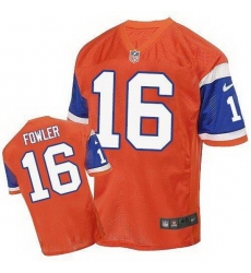 Nike Broncos #16 Bennie Fowler Orange Throwback Mens Stitched NFL Elite Jersey