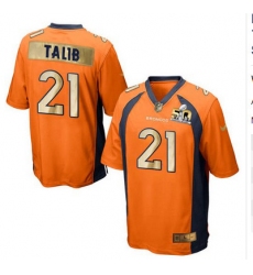 Nike Broncos #21 Aqib Talib Orange Team Color Mens Stitched NFL Game Super Bowl 50 Collection Jersey
