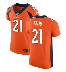 Nike Broncos #21 Aqib Talib Orange Team Color Mens Stitched NFL Vapor Untouchable Elite Jersey