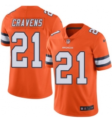 Nike Broncos #21 Su a Cravens Orange Mens Stitched NFL Limited Rush Jersey