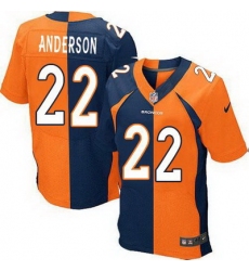 Nike Broncos #22 C J  Anderson Orange Navy Blue Mens Stitched NFL Elite Split Jersey