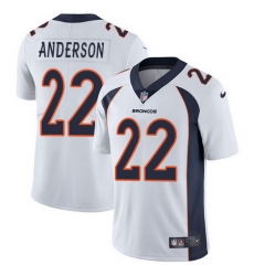 Nike Broncos #22 C J  Anderson White Mens Stitched NFL Vapor Untouchable Limited Jersey