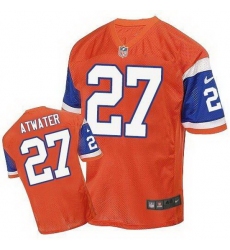 Nike Broncos #27 Steve Atwater Orange Throwback Mens Stitched NFL Elite Jersey