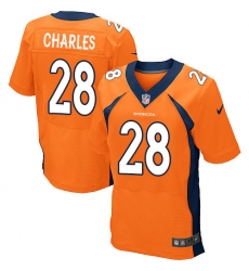 Nike Broncos #28 Jamaal Charles Orange Team Color Men's Stitched NFL New Elite Jersey