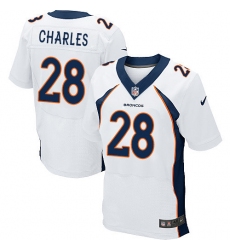 Nike Broncos #28 Jamaal Charles White Men's Stitched NFL New Elite Jersey