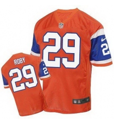Nike Broncos #29 Bradley Roby Orange Throwback Mens Stitched NFL Elite Jersey