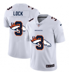 Nike Broncos 3 Drew Lock White Shadow Logo Limited Jersey