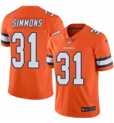 Nike Broncos 31 Justin Simmons Orange Color Rush Limited Jersey