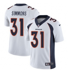 Nike Broncos 31 Justin Simmons White Vapor Untouchable Limited Jersey