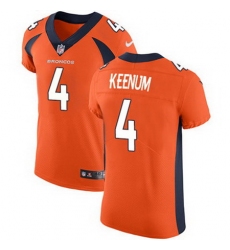 Nike Broncos #4 Case Keenum Orange Team Color Mens Stitched NFL Vapor Untouchable Elite Jersey
