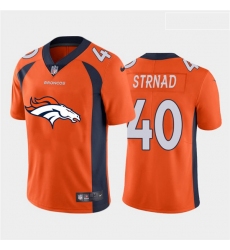 Nike Broncos 40 Justin Strnad Orange Team Big Logo Vapor Untouchable Limited Jersey