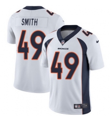 Nike Broncos #49 Dennis Smith White Mens Stitched NFL Vapor Untouchable Limited Jersey