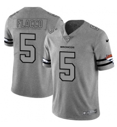Nike Broncos 5 Joe Flacco 2019 Gray Gridiron Gray Vapor Untouchable Limited Jersey